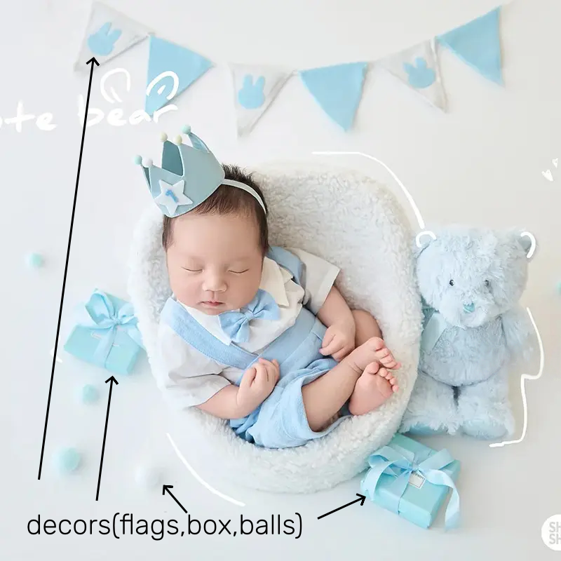 Decors (Flags, Box, Balls)